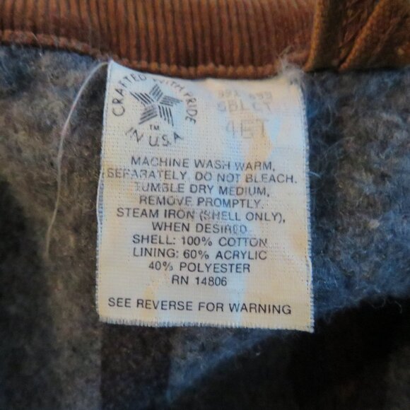 VINTAGE CARHARTT Mens Blanket Lined Duck Barn Chore Jacket Made in USA Utility - Picture 15 of 16